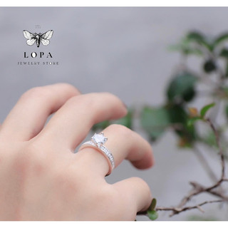 Nhẫn nữ Bạc Ta LoPa nũ đá chủ gết nhẹ nhàng tinh tế thanh lịch