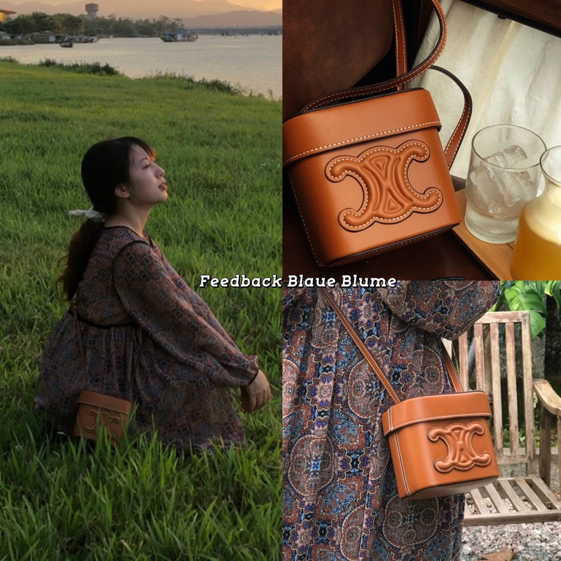 𝐁𝐥𝐚𝐮𝐞𝐁𝐥𝐮𝐦𝐞🦋 -  Cheap moment w Lisa Black Pink - Mini box - túi hộp nâu thanh lịch 🤎