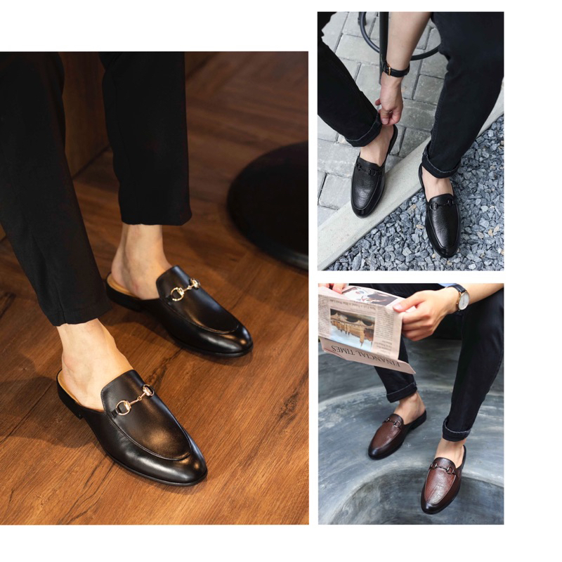 GIÀY SỤC NAM HỎ GÓT ĐAI KIM LOẠI DA BÒ NGUYÊN TẤM SANTORO MÃ M640