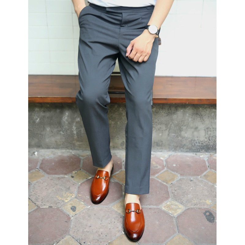 GIÀY SỤC NAM HỎ GÓT ĐAI KIM LOẠI DA BÒ NGUYÊN TẤM SANTORO MÃ M640