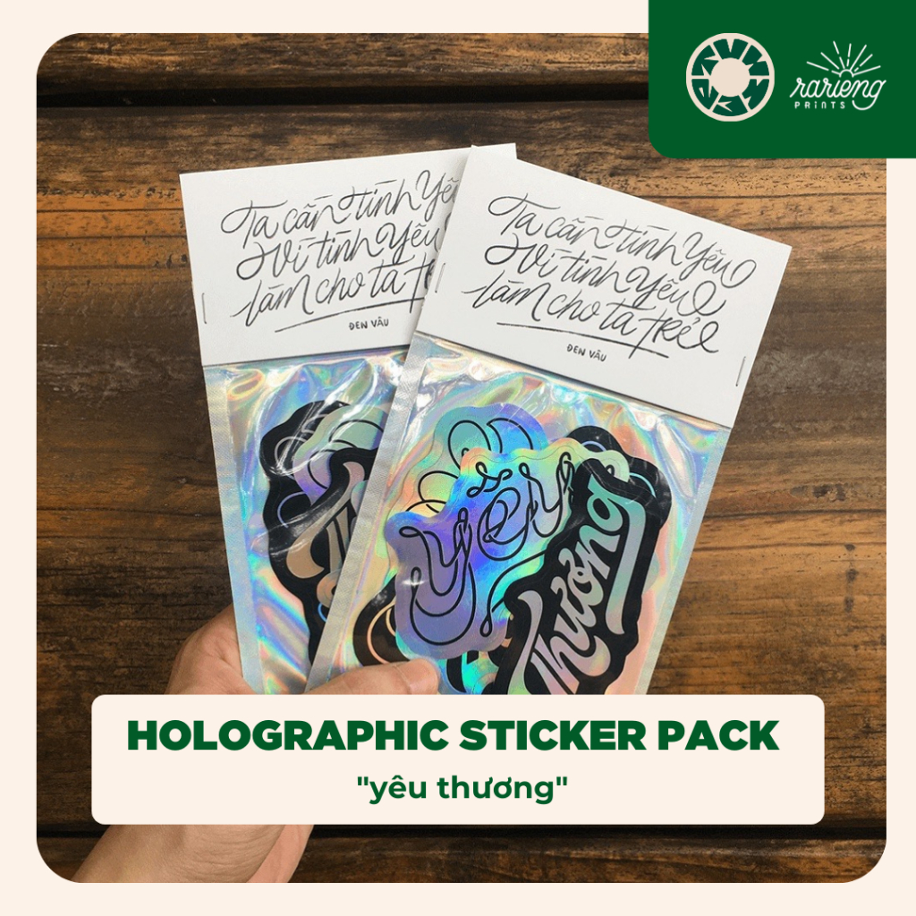 [TVHiep Lettering] Pack YÊU THƯƠNG - Holographic Sticker Pack
