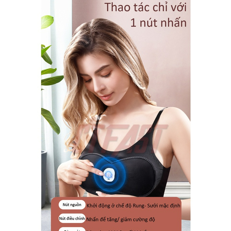 Máy massage MEGAFIT SPORT nâng ngực thông minh 5 cấp độ rung và nhiệt, giảm tình trạng chảy xệ, cải thiện vòng 1