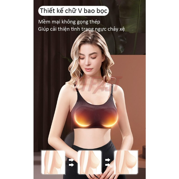 Máy massage MEGAFIT SPORT nâng ngực thông minh 5 cấp độ rung và nhiệt, giảm tình trạng chảy xệ, cải thiện vòng 1
