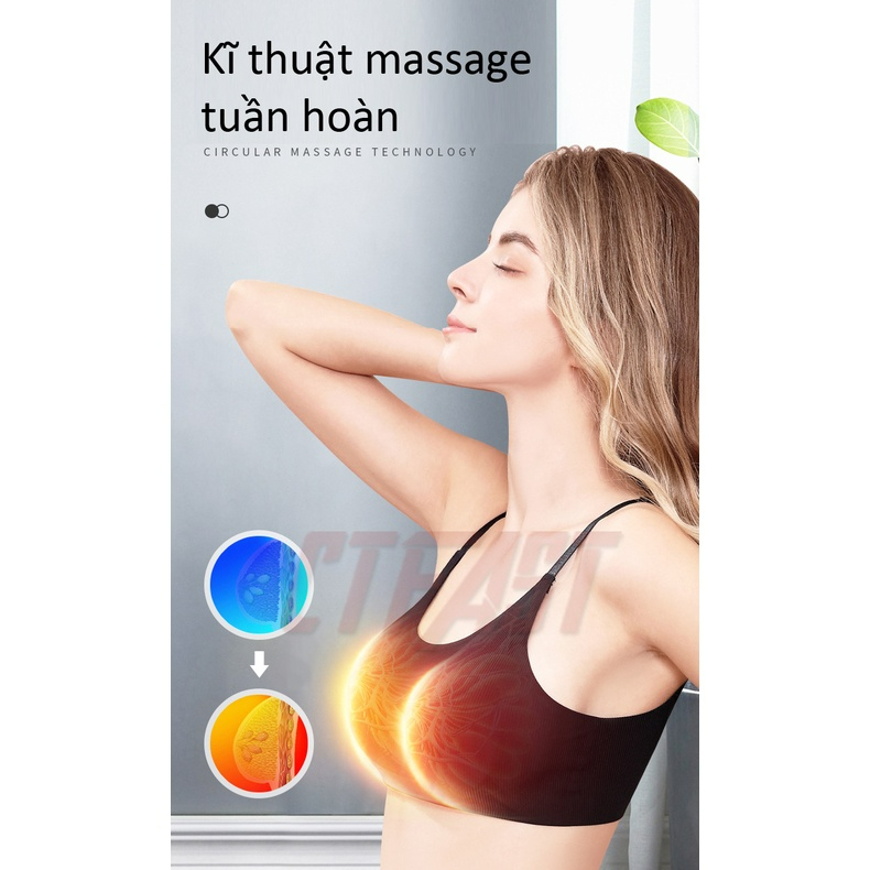 Máy massage MEGAFIT SPORT nâng ngực thông minh 5 cấp độ rung và nhiệt, giảm tình trạng chảy xệ, cải thiện vòng 1