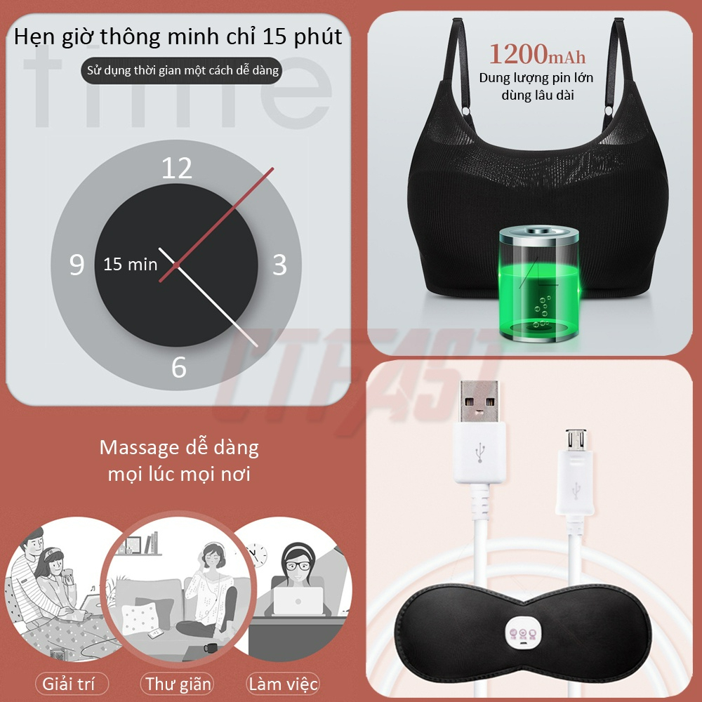 Máy massage MEGAFIT SPORT nâng ngực thông minh 5 cấp độ rung và nhiệt, giảm tình trạng chảy xệ, cải thiện vòng 1