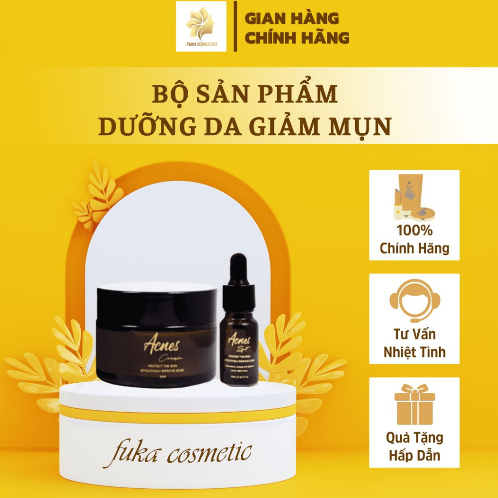 Bộ Sản Phẩm Dưỡng Da Fuka Cosmetics - Bộ Dưỡng Da Giảm Mụn Mờ Thâm Se Khít Lỗ Chân Lông F Cosma Giảm Dầu Trên Mặt