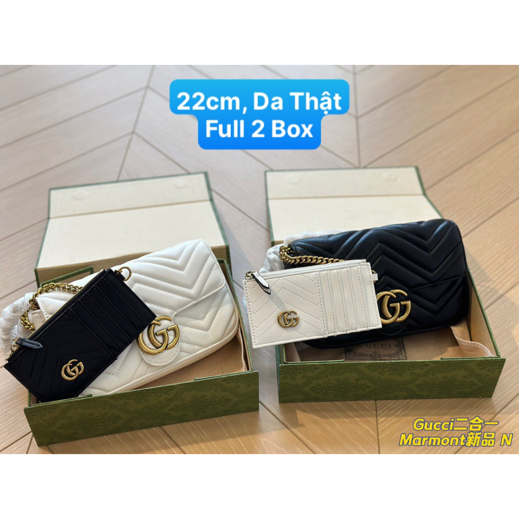 Set Túi Ví GC Marmont Mini Bag Size 22 Da Thật Full 2 Box (NHẮN TRƯỚC SHOP KIỂM KHO)