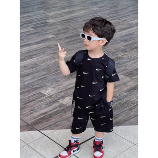 Bộ short mono N IKE đen bé trai