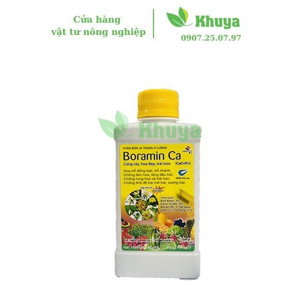 Phân bón lá trung vi lượng Boramin Ca 250ml Cứng cây - Tăng đậu trái