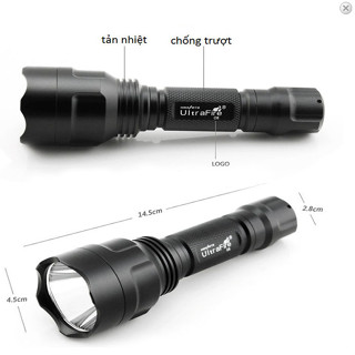 Đèn pin Police C8 siêu sáng chống nước  -Đèn pin cầm tay - full hộp tặng kèm pin và dock sạc
