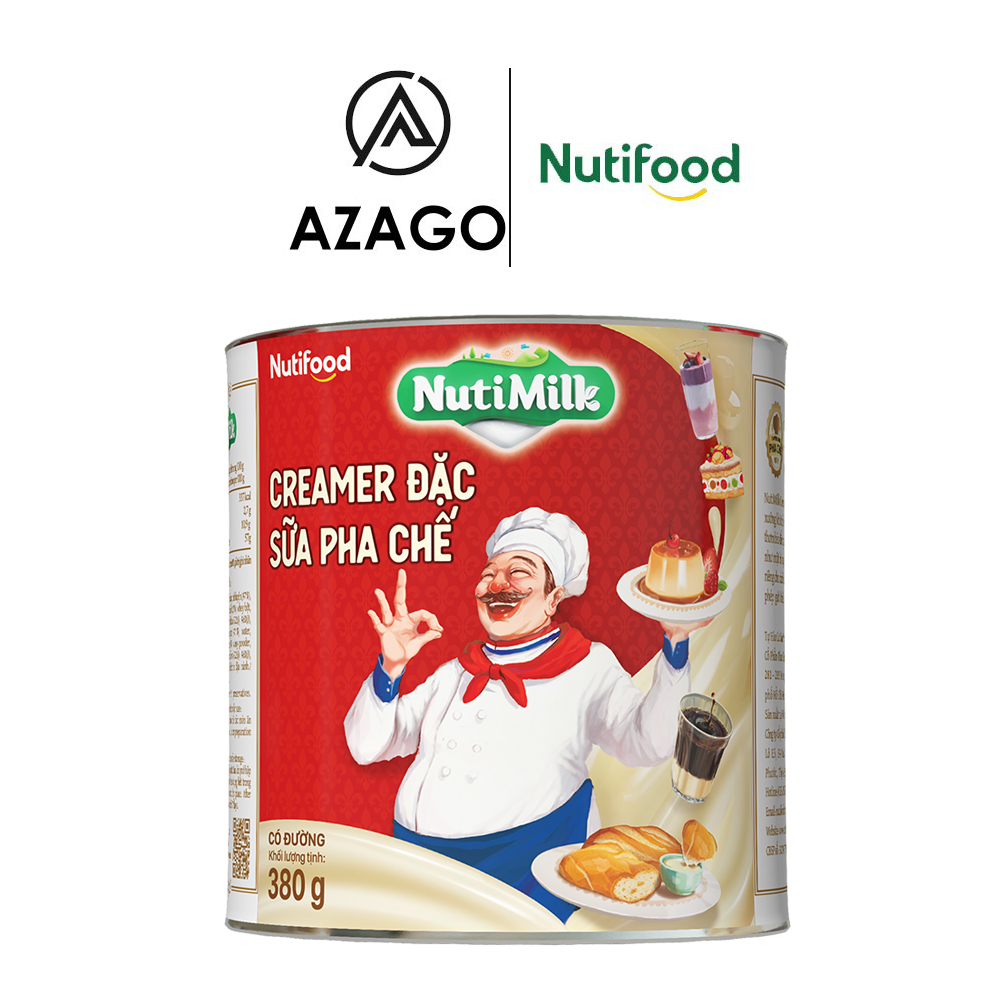 Creamer đặc Sữa pha chế có đường Nuti Lon 380g SDX02LA - Thương Hiệu NUTIFOOD