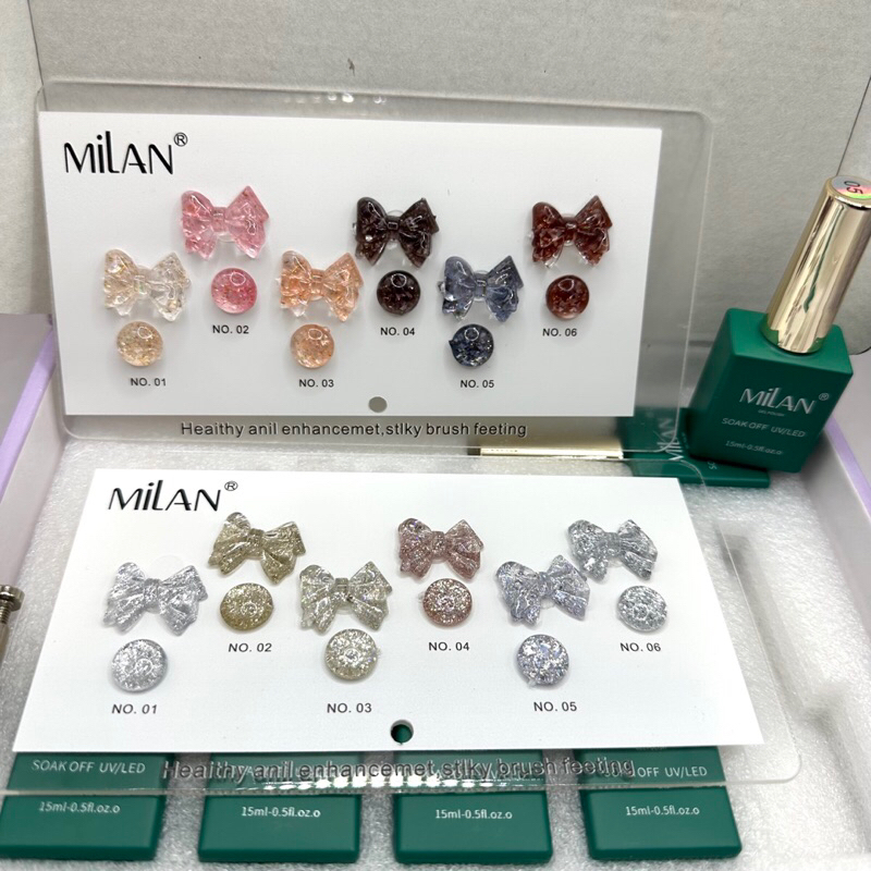 Set sơn gel nhũ flash xà cừ Milan 6 chai tặng bảng màu HN NAIL NEW