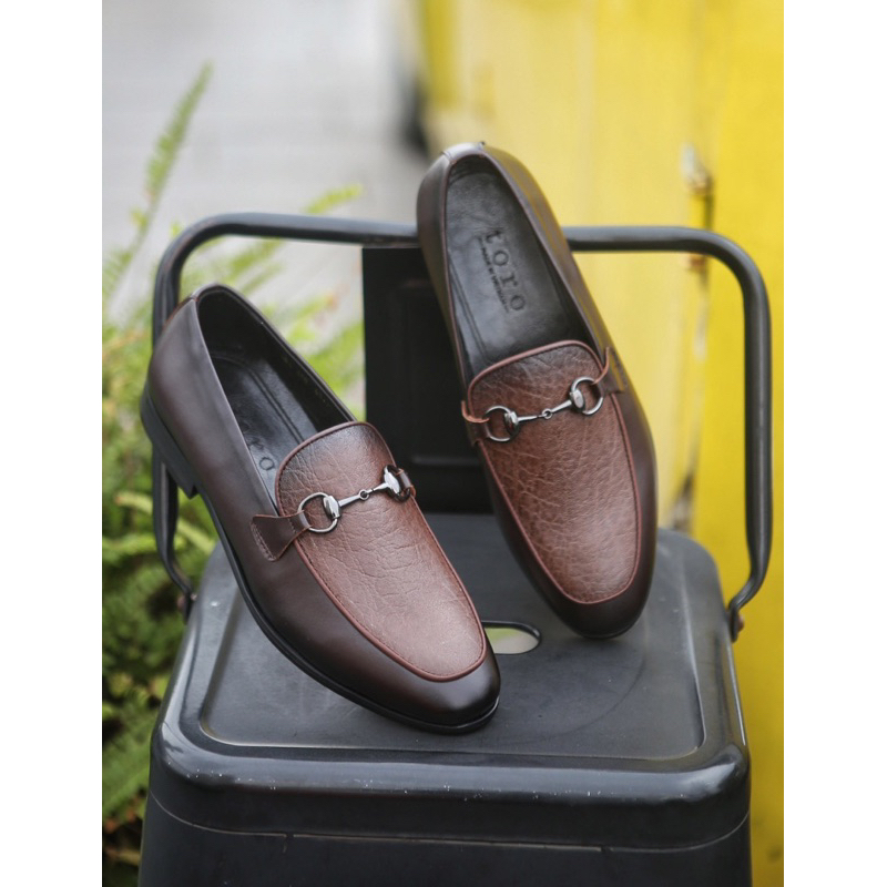 Giày Lười Loafer Công Sở Nam Da Bò Nguyên Tấm 2 Màu Mã Santoro M678