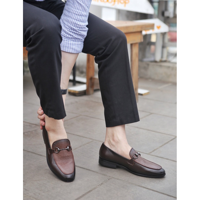 Giày Lười Loafer Công Sở Nam Da Bò Nguyên Tấm 2 Màu Mã Santoro M678