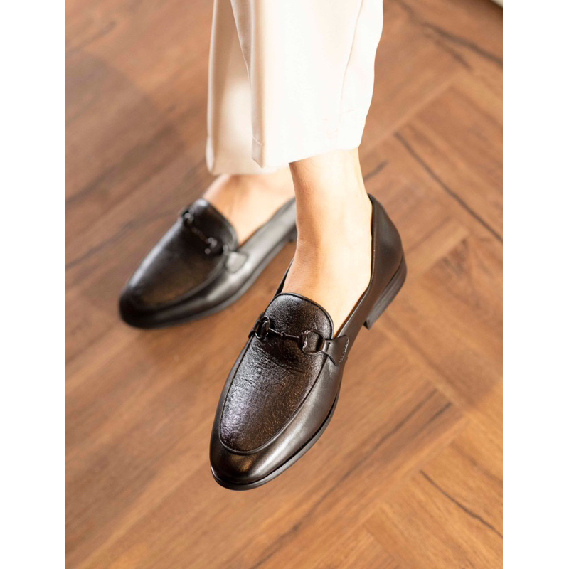 Giày Lười Loafer Công Sở Nam Da Bò Nguyên Tấm 2 Màu Mã Santoro M678