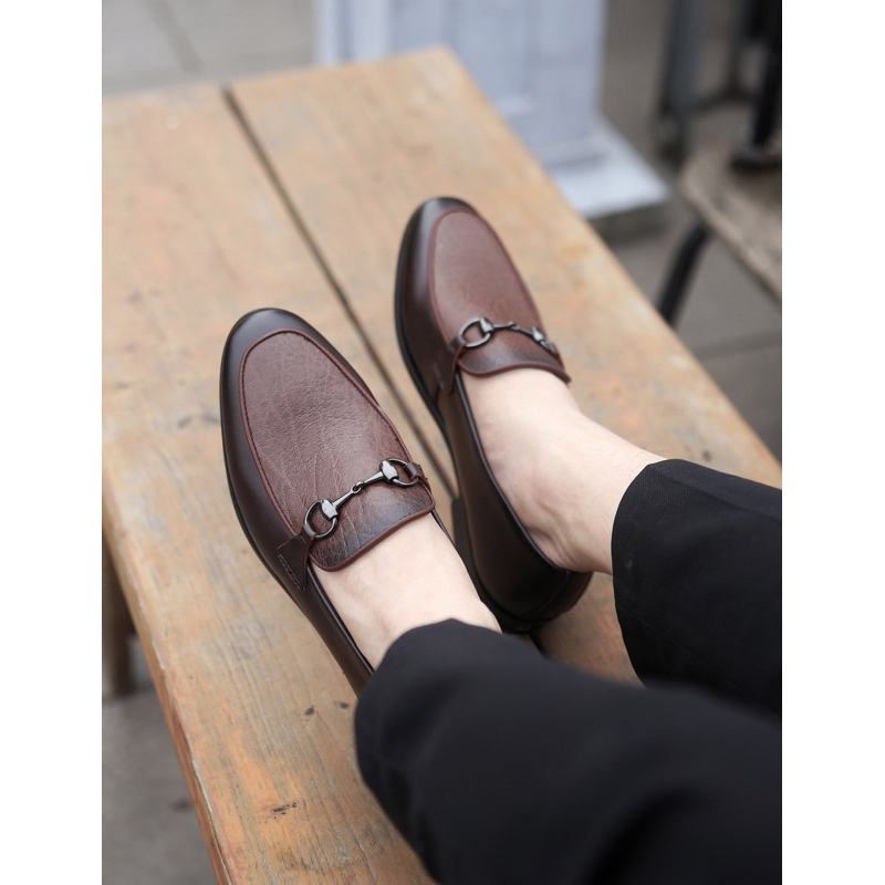 Giày Lười Loafer Công Sở Nam Da Bò Nguyên Tấm 2 Màu Mã Santoro M678