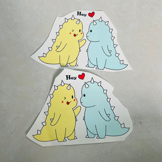 Bộ Tem dán nón bảo hiểm ( bò sữa , khủng Long , dorreamon…cute)