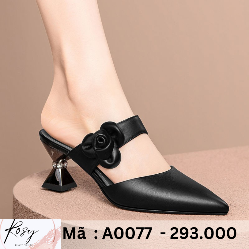 Giày cao gót 5cm, guốc không quai, giày đi du lịch, giày thời trang giá rẻ ,Da Mềm, Êm Chân, Cực Sang
