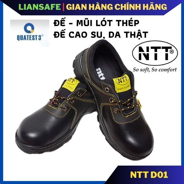Giày bảo hộ lao động nam NTT D01 mũi sắt chống đinh cho công nhân đi làm công trình, công trường, sản xuất