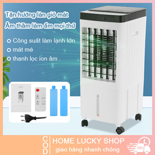 Quạt sạc tích điện hơi nước,10L tích hợp đèn led Quạt điều hòa hơi nước 3 tốc độ gió Máy Phun Sương Tạo Ẩm Làm sương kép