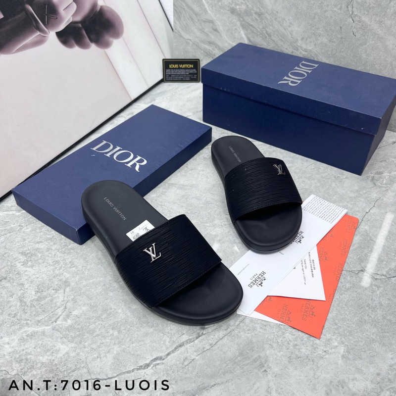 Dép lê nam LV quai ngang mác trắng mẫu dép hót nhất nhất hè 2023!