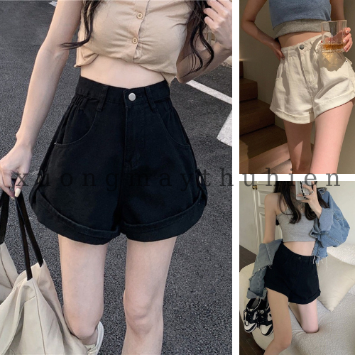 Quần short nữ chất kaki dày dặn, mẫu quần siêu hót hít được ưu chuộng/Quần kaki gập gấu style Ulzzang_Xuongmaythuhien