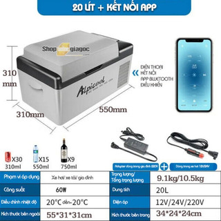 [SG] Tủ Lạnh Ô Tô Alpicool (C15/C20/C25, 12V/24V/220V, Kết Nối APP)