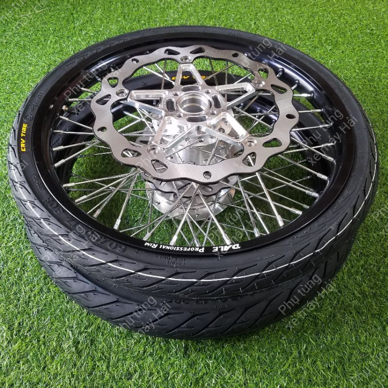Bánh căm SATRIA F150 FULL vỏ ruột CRV SIZE 60/70 kèm Đĩa trước sau lắp như ZIN không cần chế HTH83 MSP 0175