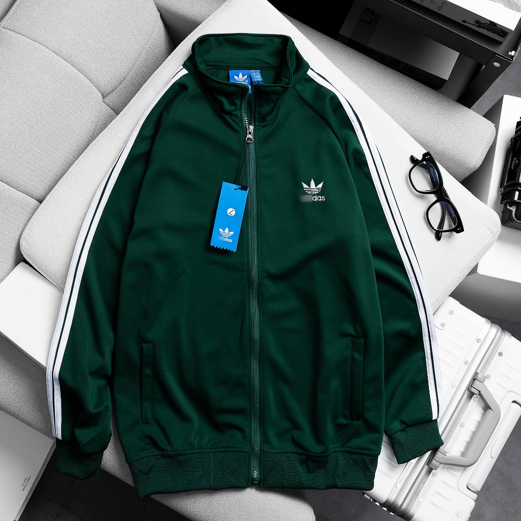 Áo Khoác Thể Thao Ba Sọc Nam Nữ Thun Poly Dày Dặn