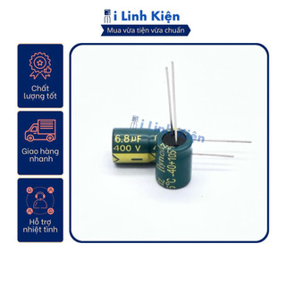 Tụ hóa 400v 6.8uf 6x15mm tần số cao chất lượng tốt.