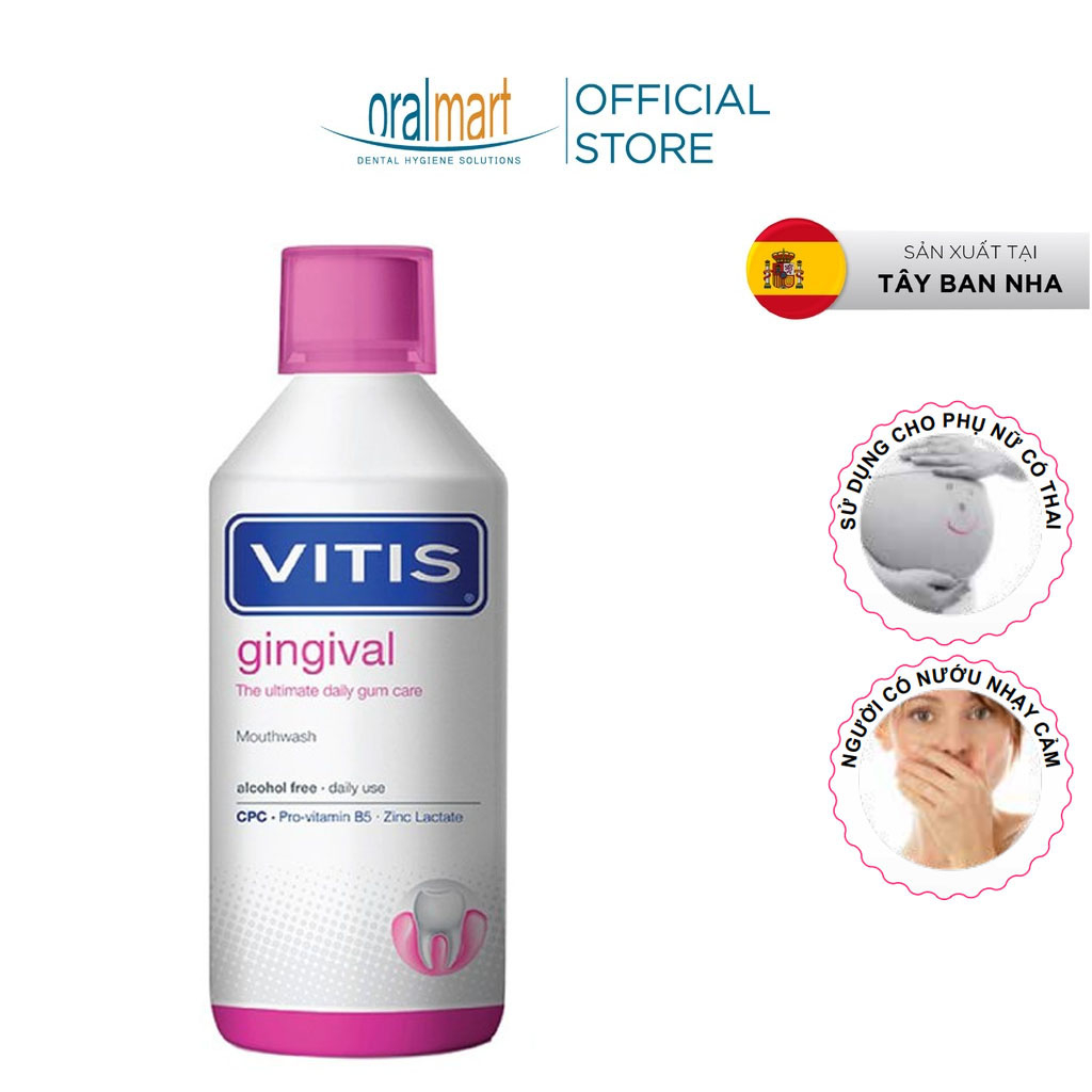 Nước súc miệng diệt khuẩn Vitis Gingival 500ml (dùng được cho phụ nữ có thai)