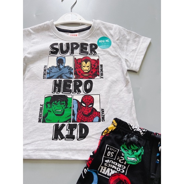Set quần áo bé trai cotton siêu nhân marvel Matalan Auth UK