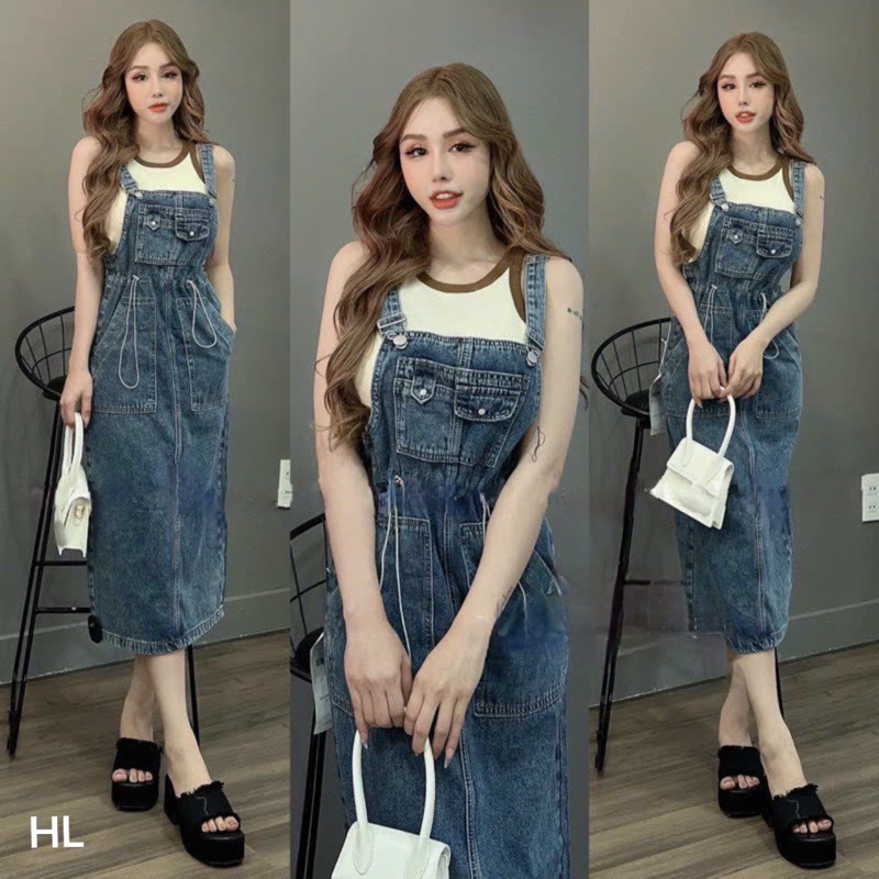 Yếm đùi nâu Tây kaki rút eo T2023