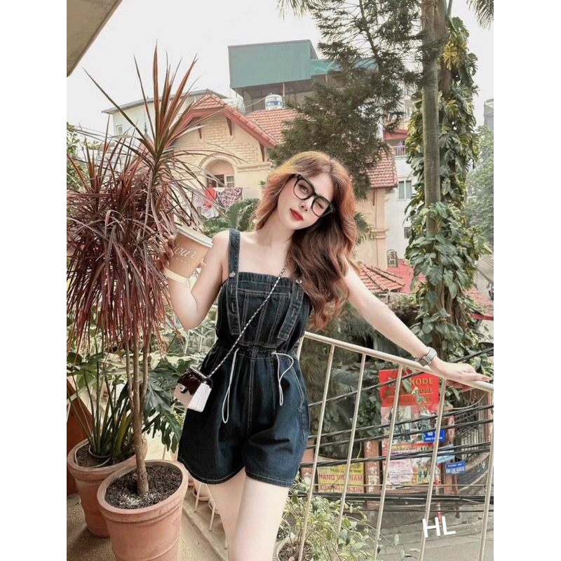 Yếm đùi nâu Tây kaki rút eo T2023