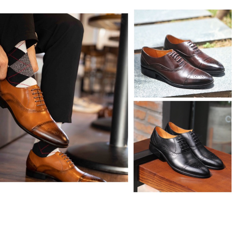 Giày Tây Oxford Nam Buộc Dây Da Bò Nguyên Tấm Santoro Mã M584.1