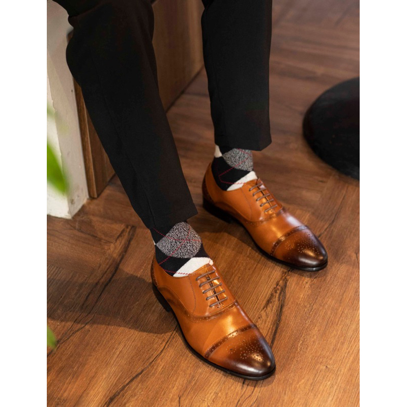 Giày Tây Oxford Nam Buộc Dây Da Bò Nguyên Tấm Santoro Mã M584.1