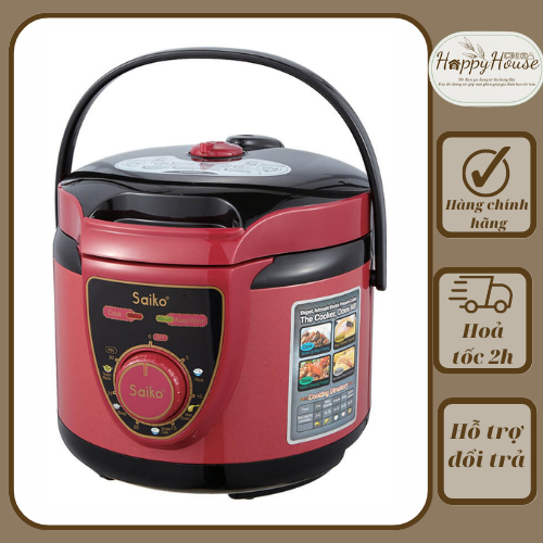 (HÀNG CHÍNH HÃNG) Nồi áp suất cơ Saiko EPC-418 - Lòng inox - Lòng chống dính