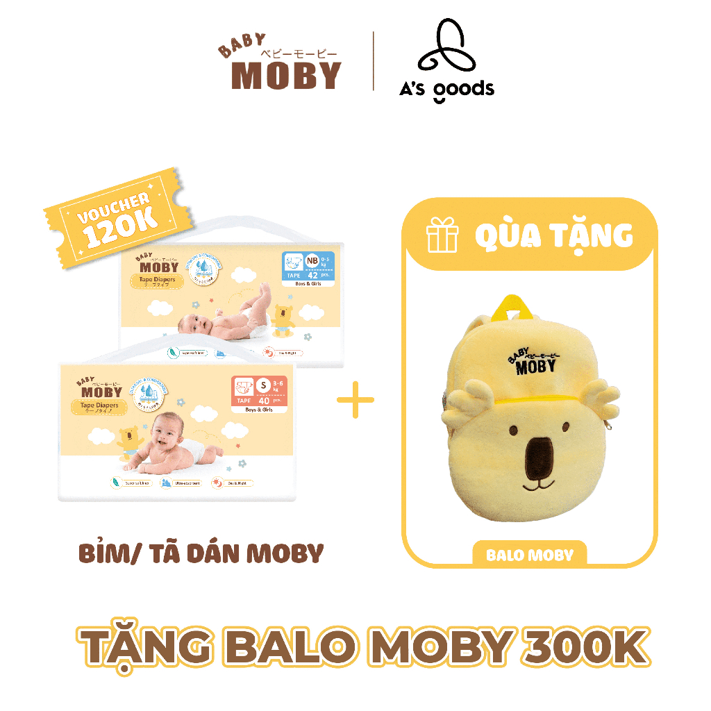 Bỉm Quần Baby Moby Chống Tràn Thấm Hút Siêu Tốc M50/L40/XL36