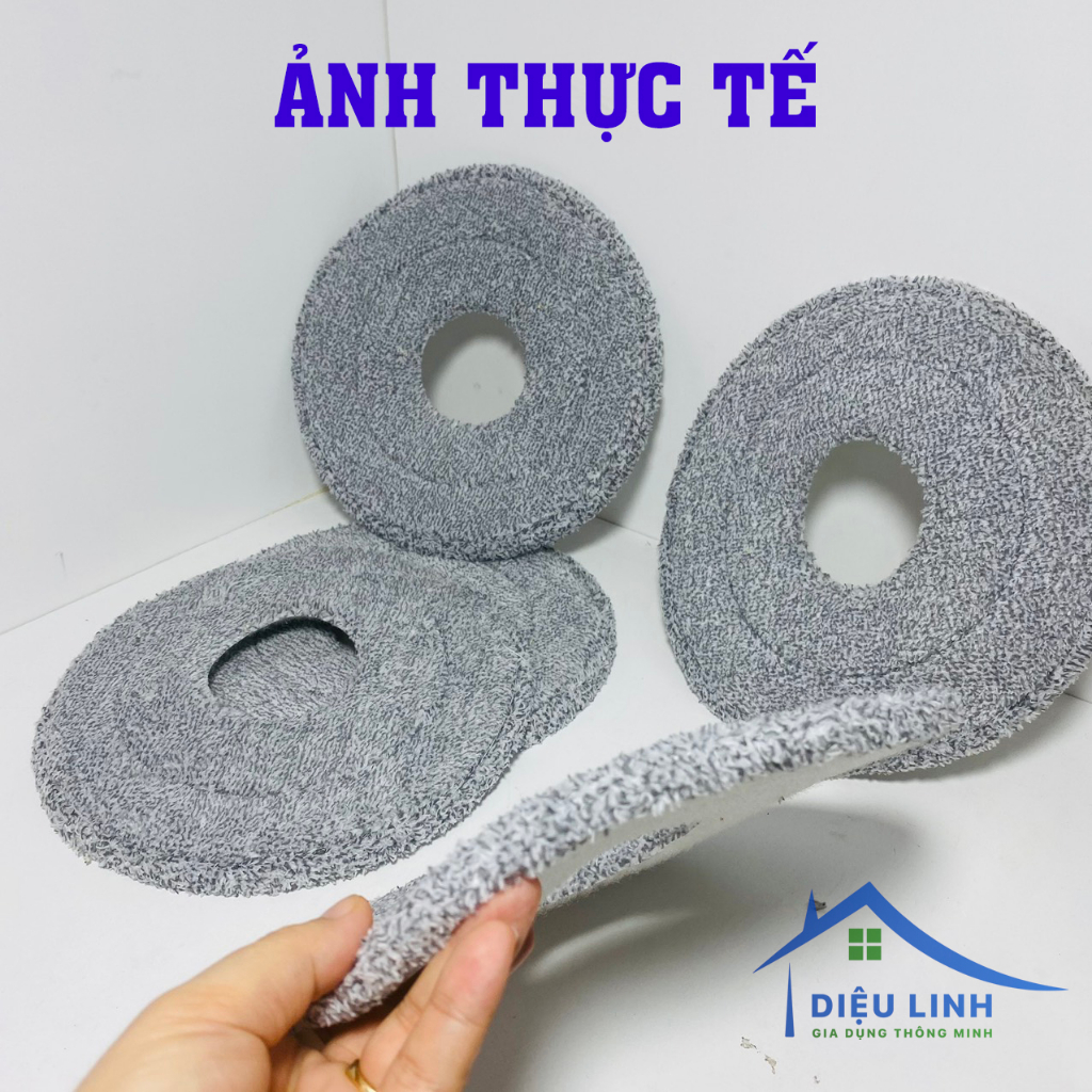 Bông Lau Nhà Thay Thế Cây Lau Nhà K9, Bộ lau nhà tròn tách nước bẩn ,bông lau tròn giặt vắt dieulinhshop