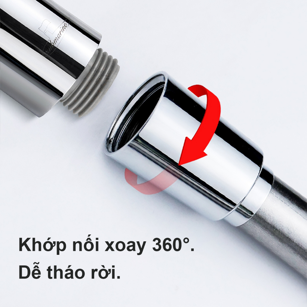 Dây dẫn nước vòi xịt,Dây cấp nước vòi sen1.5M,2M  dễ dàng vệ sinh Hàng Cao Cấp