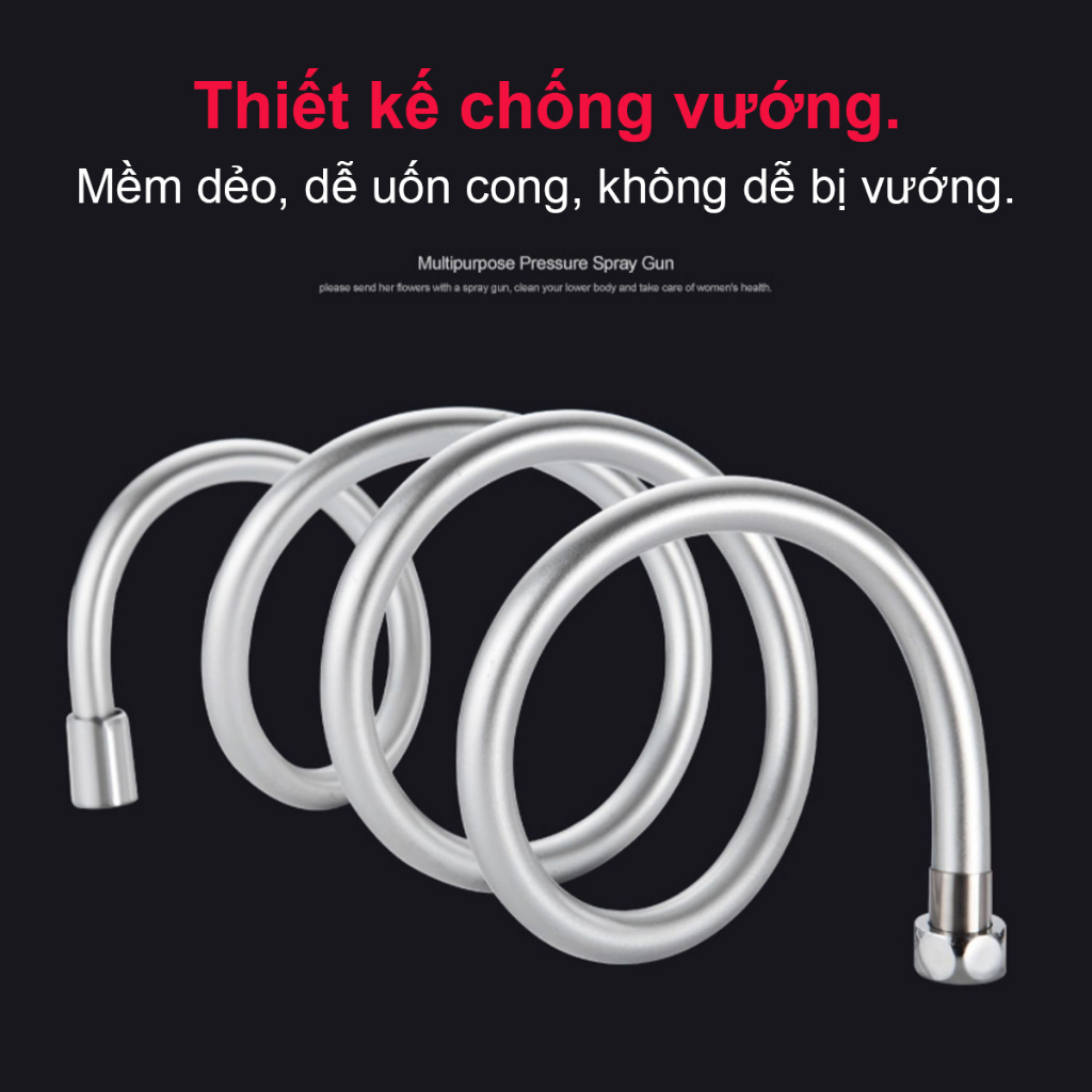 Dây dẫn nước vòi xịt,Dây cấp nước vòi sen1.5M,2M  dễ dàng vệ sinh Hàng Cao Cấp