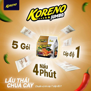 Mỳ koreno jumbo lốc 5gói vị lẩu thái chua cay chuẩn vị nhà hàng mì cay