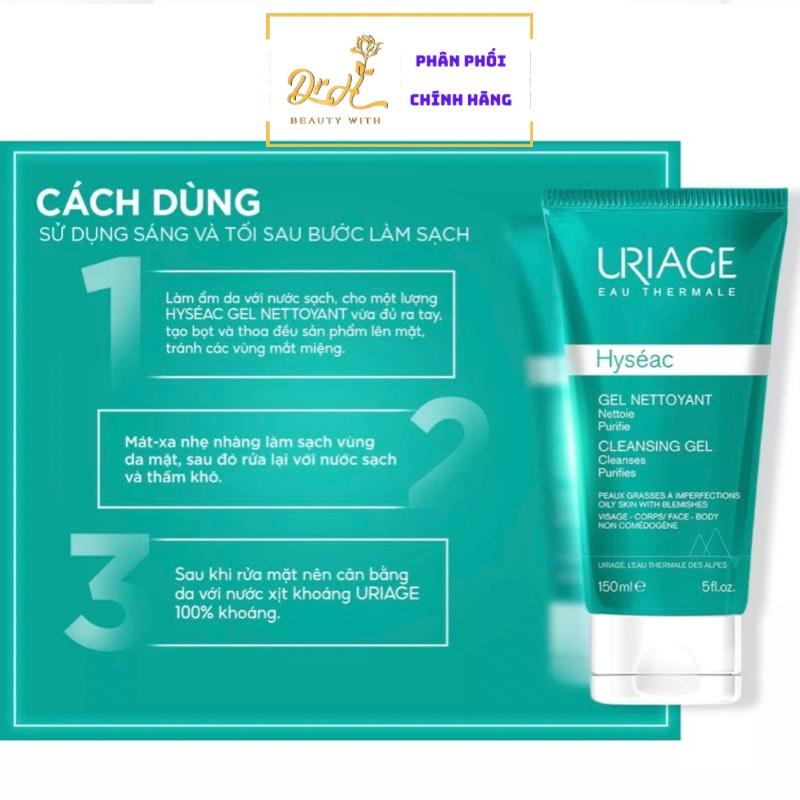 [CHÍNH HÃNG] Sữa rửa mặt Uriage cho da dầu, mụn , da hỗn hợp Uriage Hyseac Gel Nettoyant 150ml | BigBuy360 - bigbuy360.vn