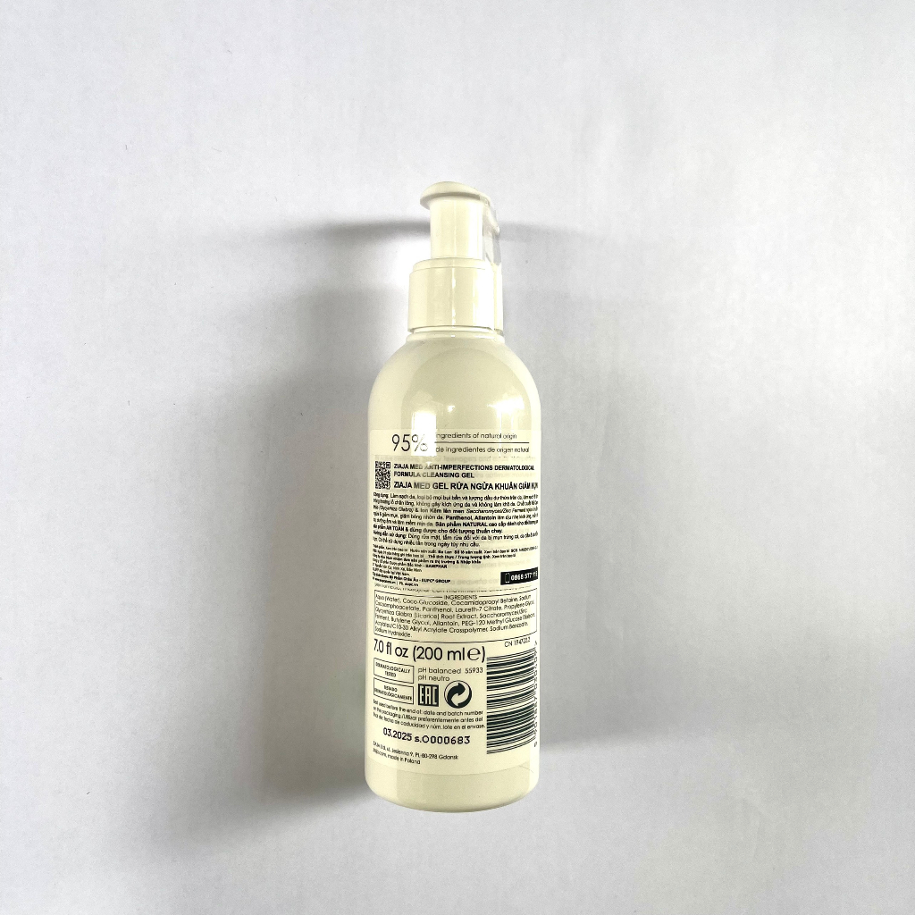 Sữa Rửa Mặt Giảm Mụn Ngừa Khuẩn Ziaja Med Anti Imperfections Formula Cleansing Gel 200ml | BigBuy360 - bigbuy360.vn