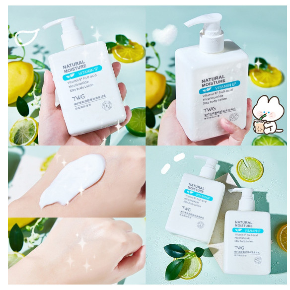Kem dưỡng trắng cơ thể Niacinamide 300ml dưỡng ẩm da làm trắng da toàn thân không gây kích ứng Làm trắng nhanh chóng