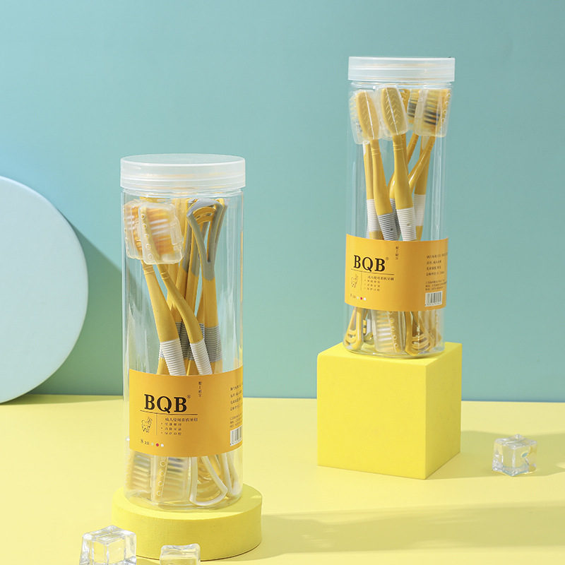 Set 8/10 Bàn Chải Đánh Răng Than Tre Tiện Lợi, Bàn chải đánh răng có thiết kế cạo lưỡi-DREAM