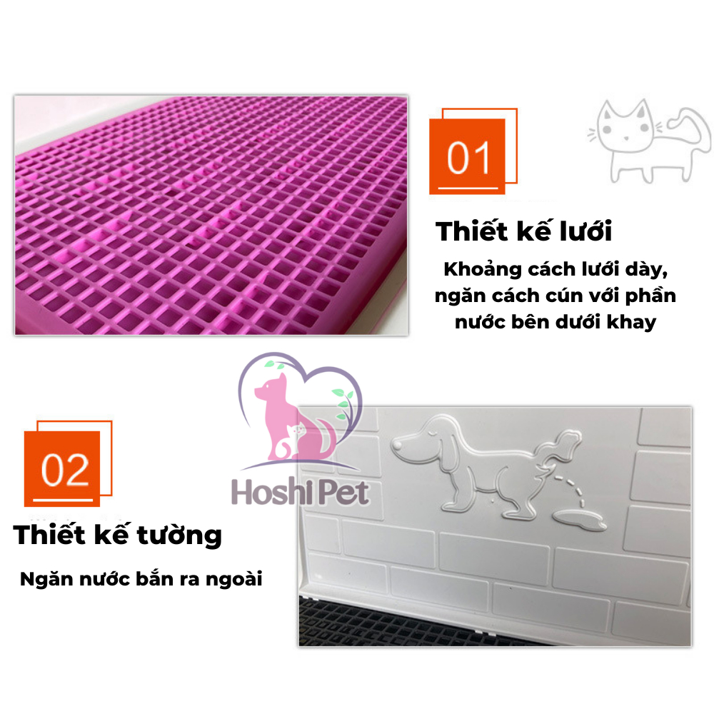 Khay vệ sinh cho chó có tường thành cao HOSHIPET KC07 - Khay đái cho chó có tường cho chó đực