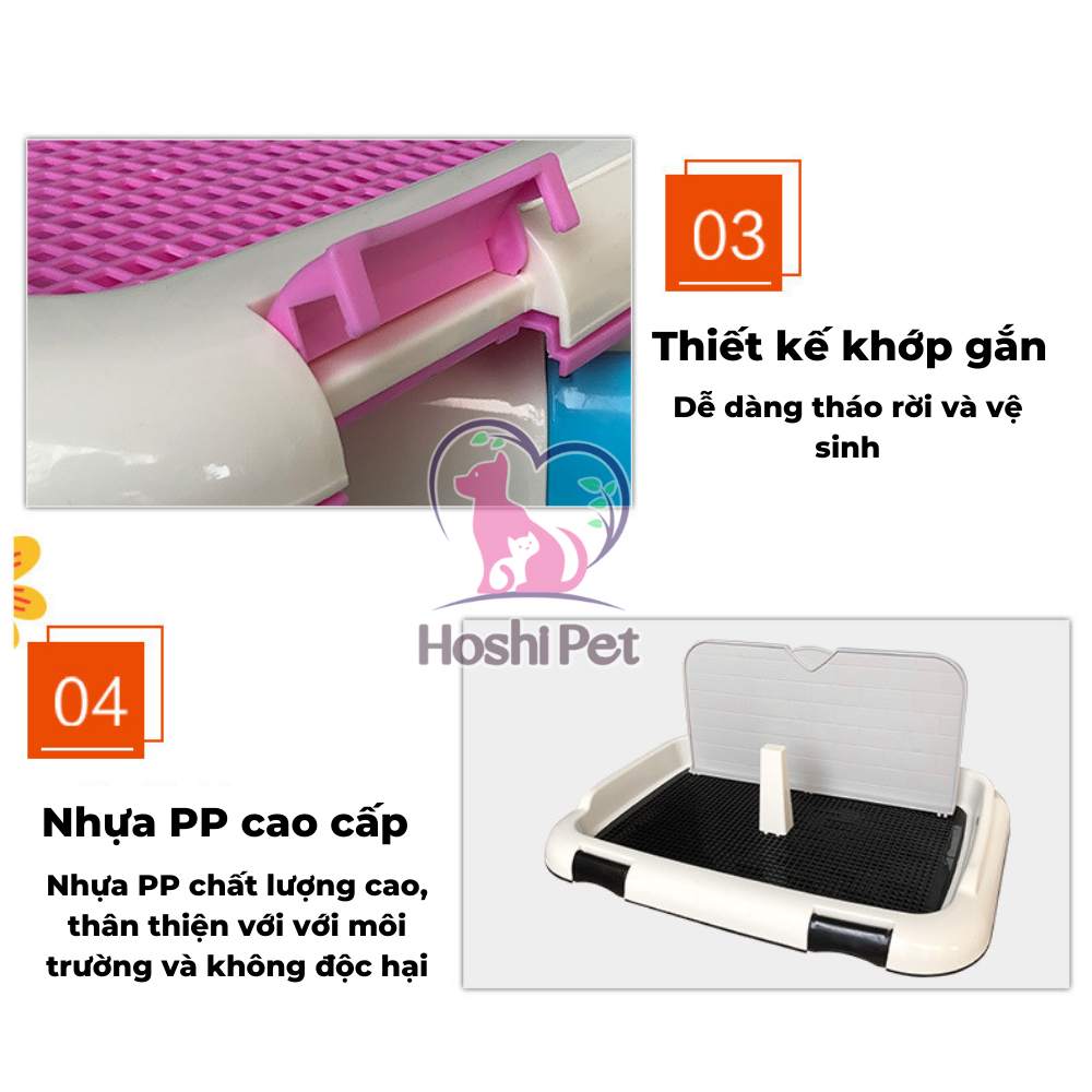 Khay vệ sinh cho chó có tường thành cao HOSHIPET KC07 - Khay đái cho chó có tường cho chó đực