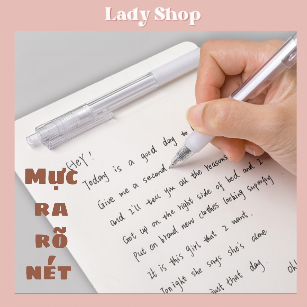 Bút Bi Mực Đen Ngòi 0.5mm Vỏ Trong Suốt Dành Cho Học Sinh | Văn Phòng