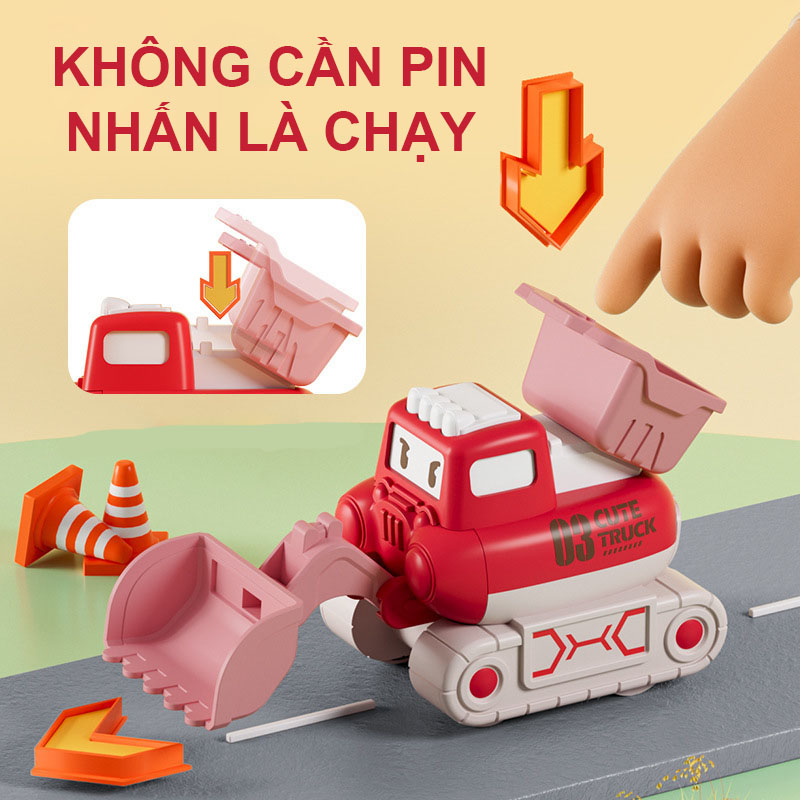 Đồ Chơi Trẻ Em Xe Công Trình Chạy Cót, Chạy Đà Cho Bé